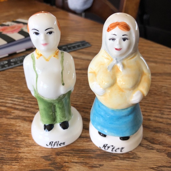 Vintage Bride Groom Salt Pepper Shaker Cake Topper - Picture 6 of 16